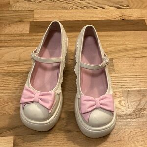 Sugar Thrillz Pink and White Platform Shoes